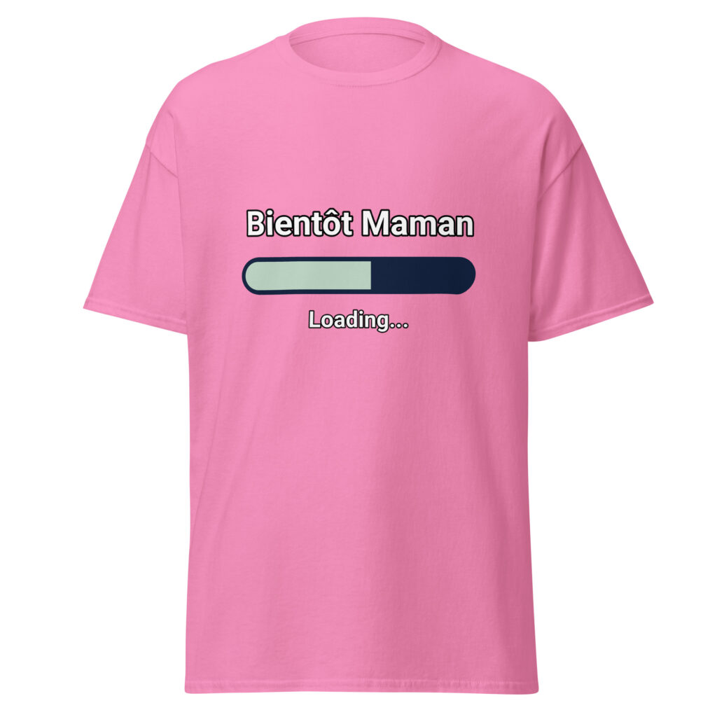 T-shirt Bientôt Maman — Rose, face