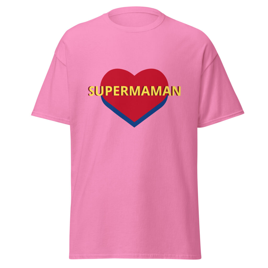 T-shirt SUPERMAMAN — Rose, face