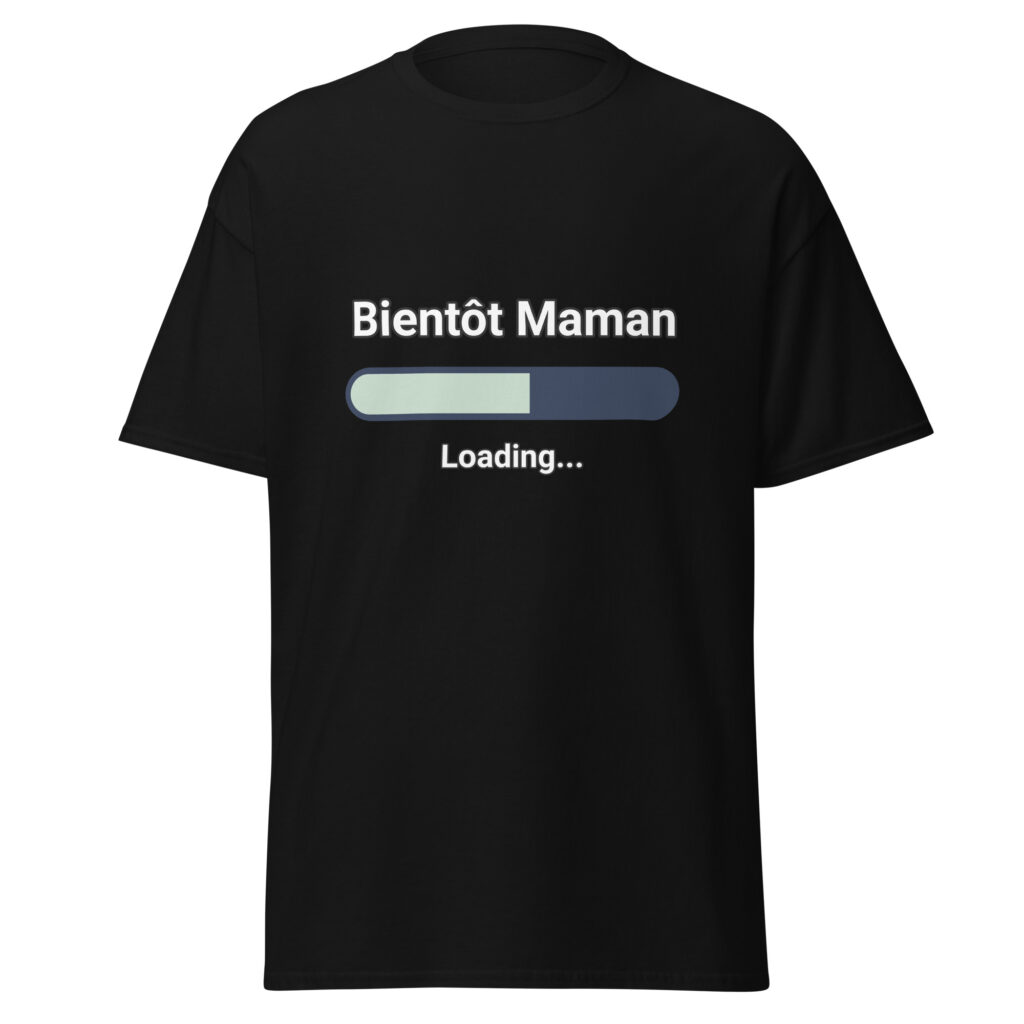 T-shirt Bientôt Maman — Noir, face