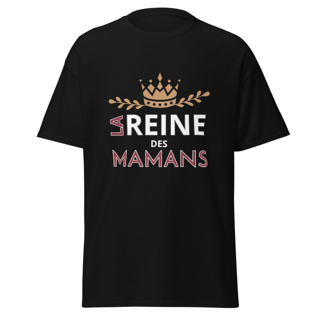 T-shirt la reine des mamans — Noir, face