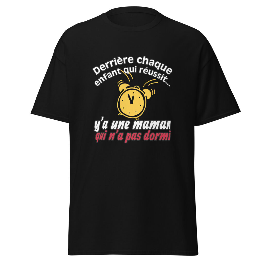 T-shirt derrière chaque enfant qui réussit — Noir, face