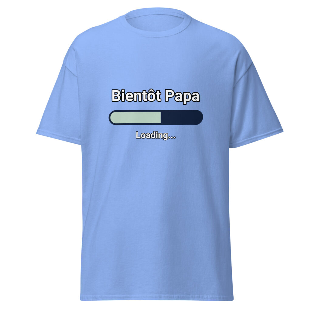 T-shirt Bientôt Papa — Bleu, face