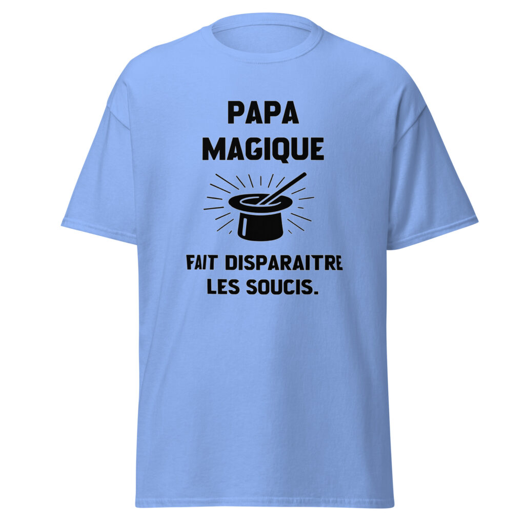 T-shirt papa magique — Bleu, face