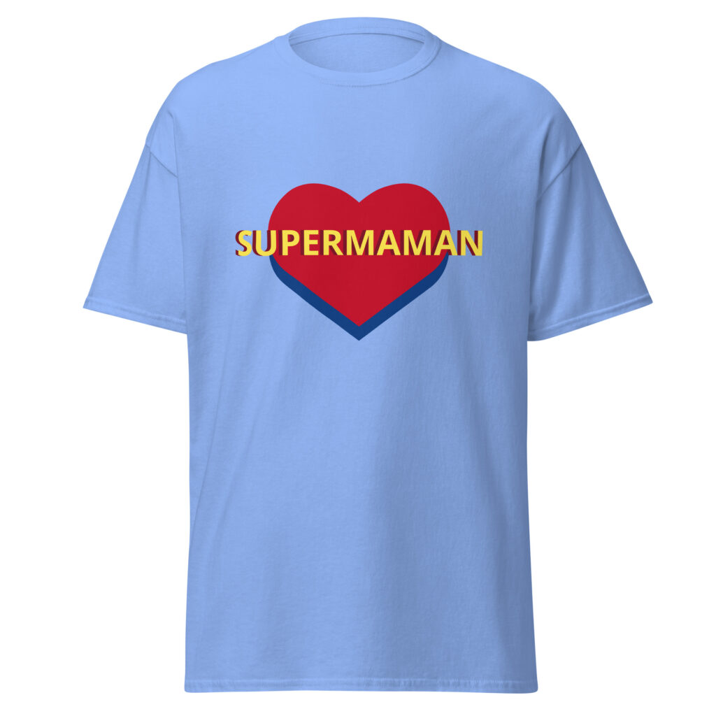 T-shirt SUPERMAMAN — Bleu, face