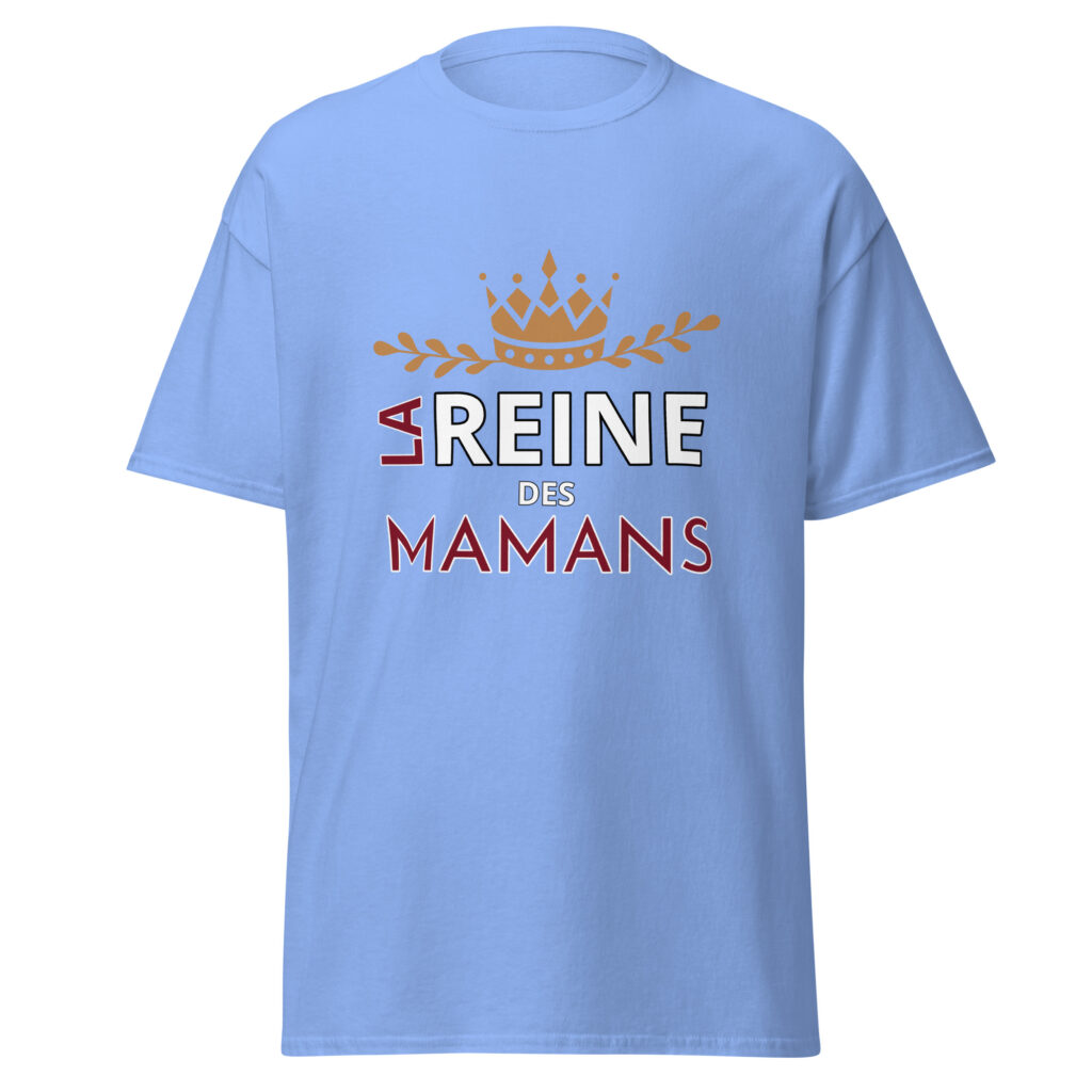 T-shirt la reine des mamans — Bleu, face