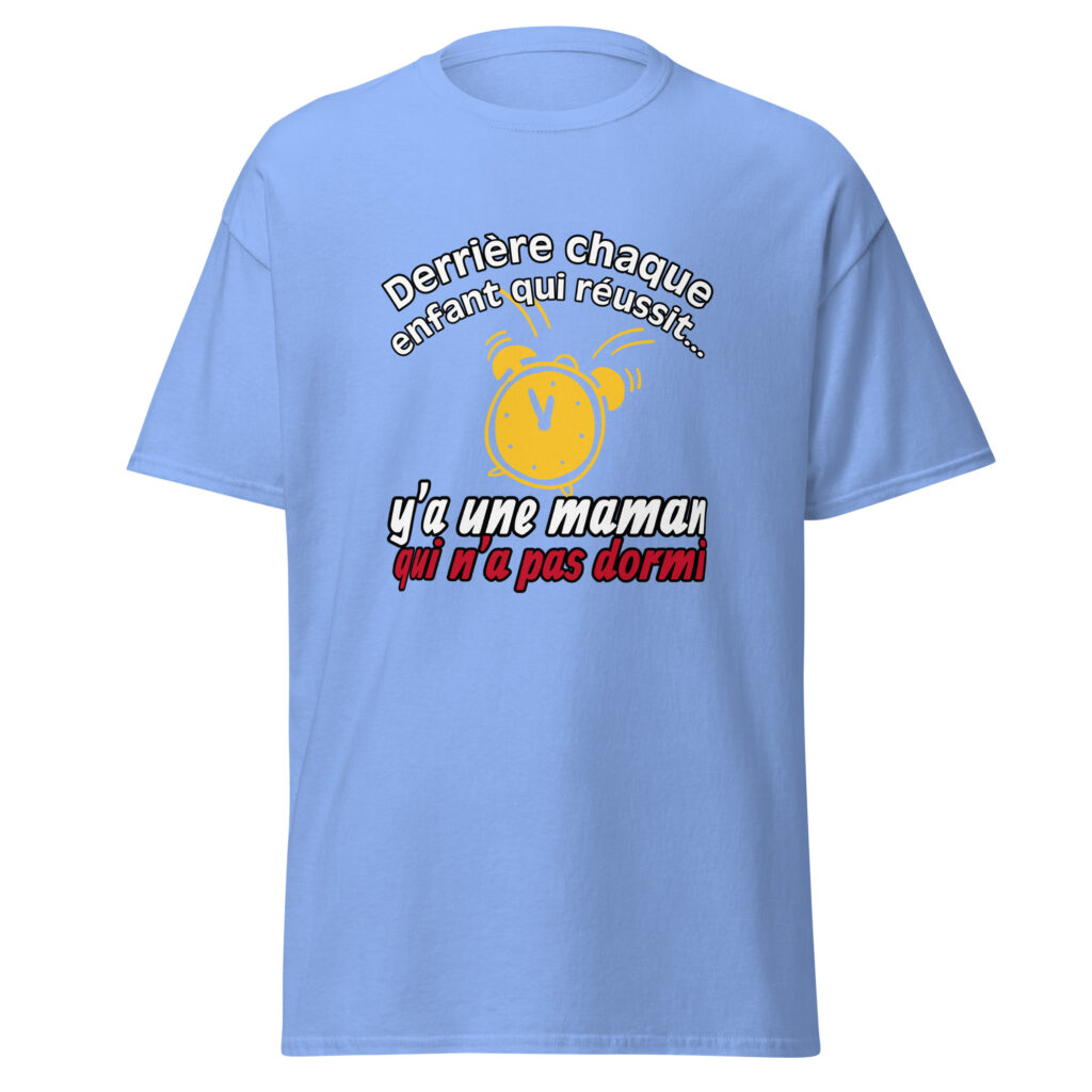 T-shirt derrière chaque enfant qui réussit — Bleu, face