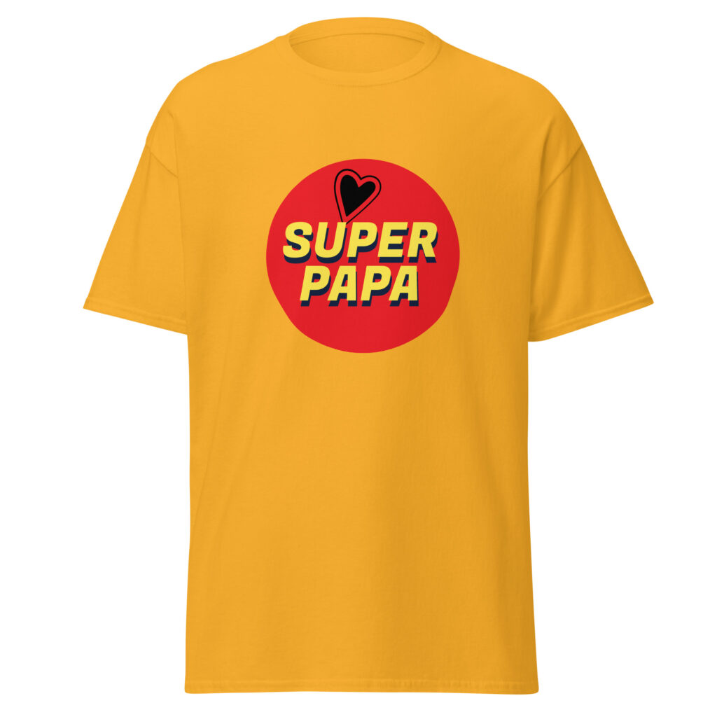 T-shirt super papa — Or, face