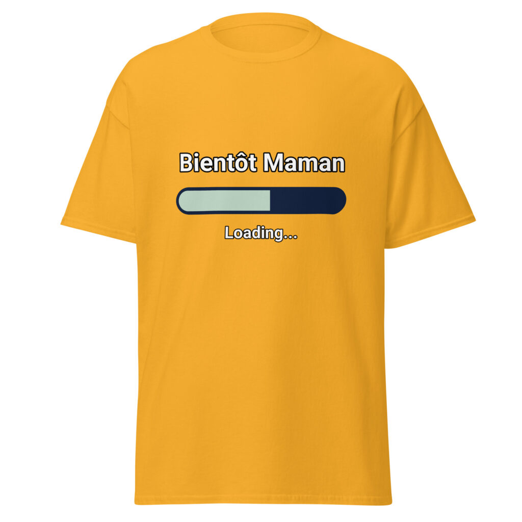 T-shirt Bientôt Maman — Or, face