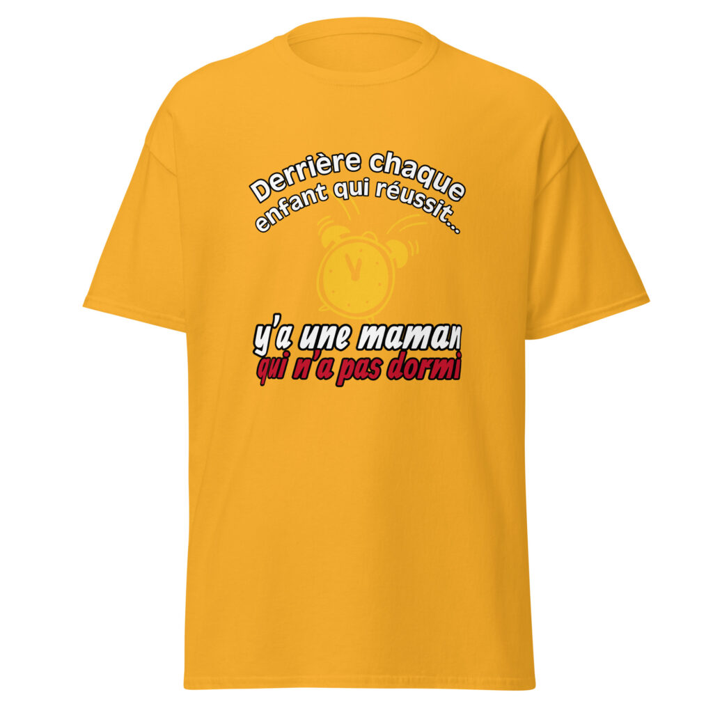 T-shirt derrière chaque enfant qui réussit — Or, face