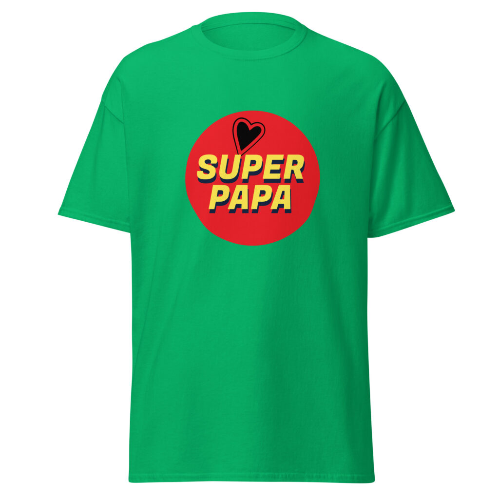 T-shirt super papa — Vert menthe, face