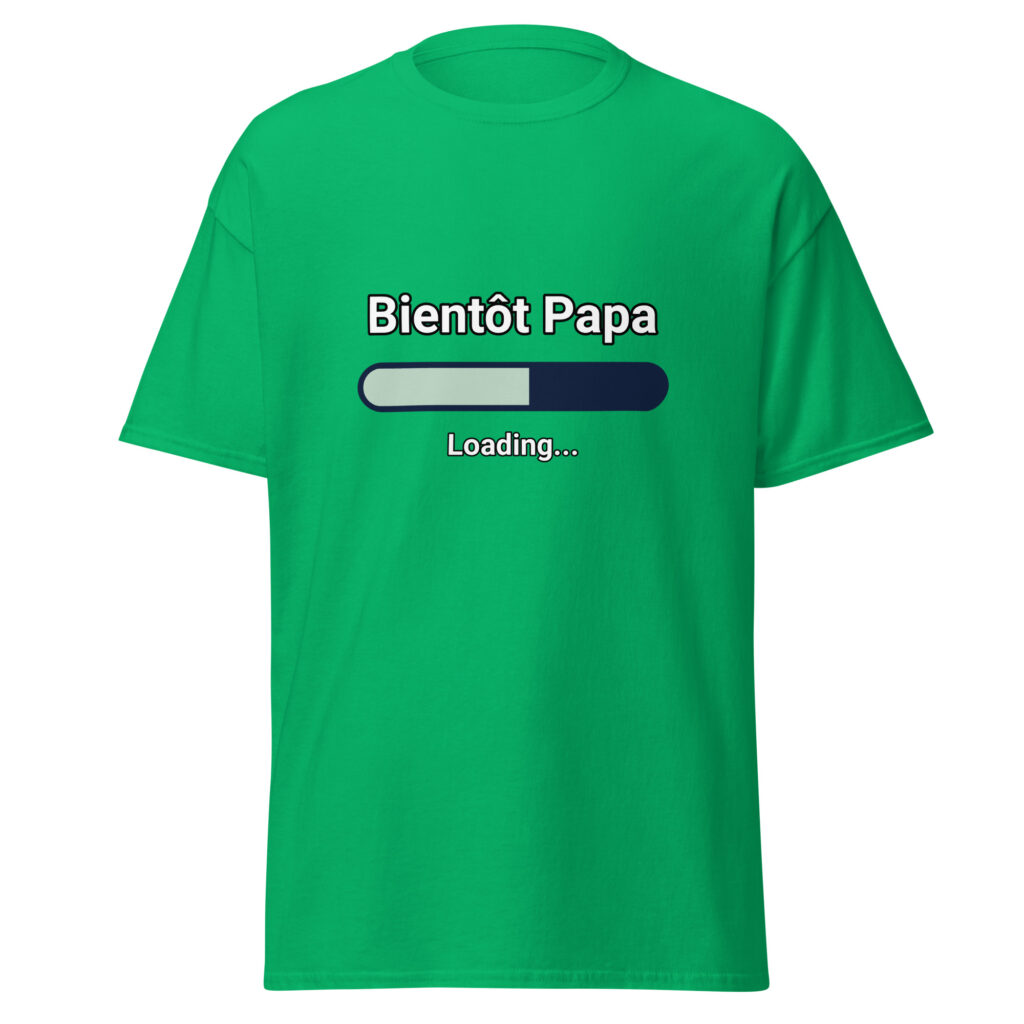 T-shirt Bientôt Papa — Vert menthe, face