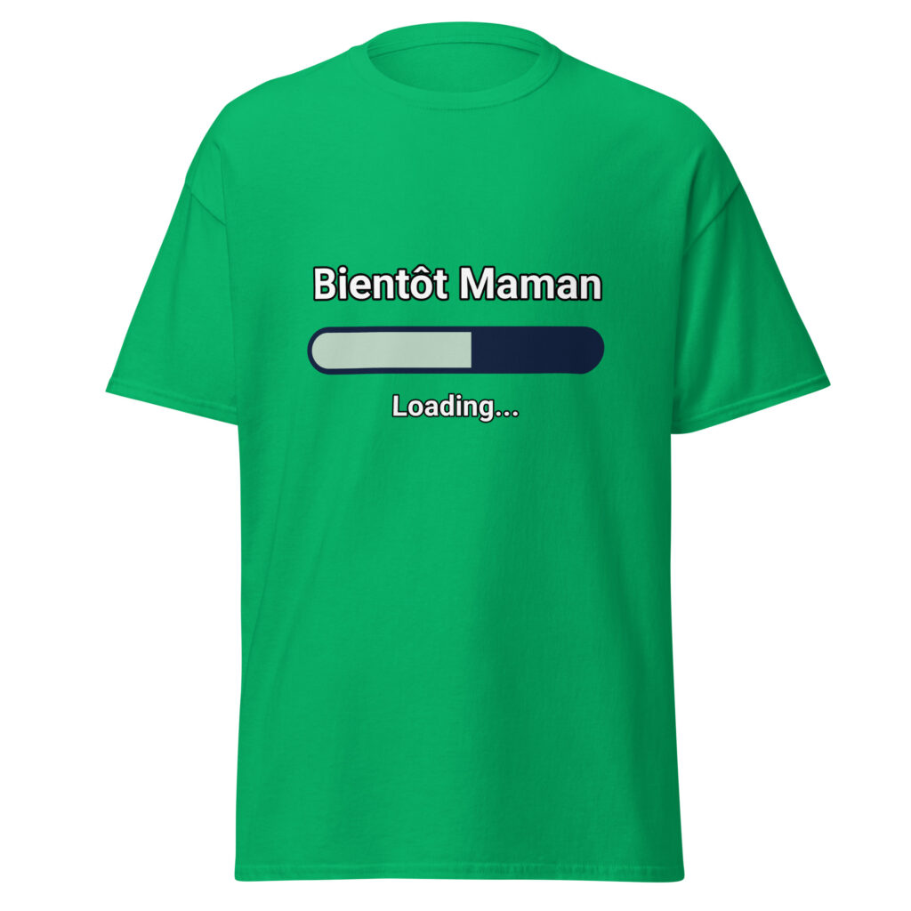 T-shirt Bientôt Maman — Vert menthe, face