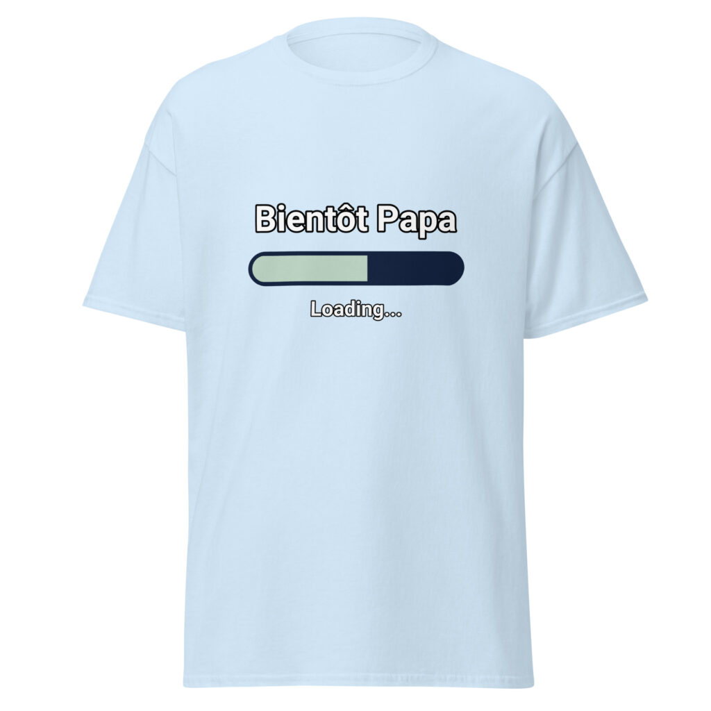 T-shirt Bientôt Papa — Bleu Clair, face