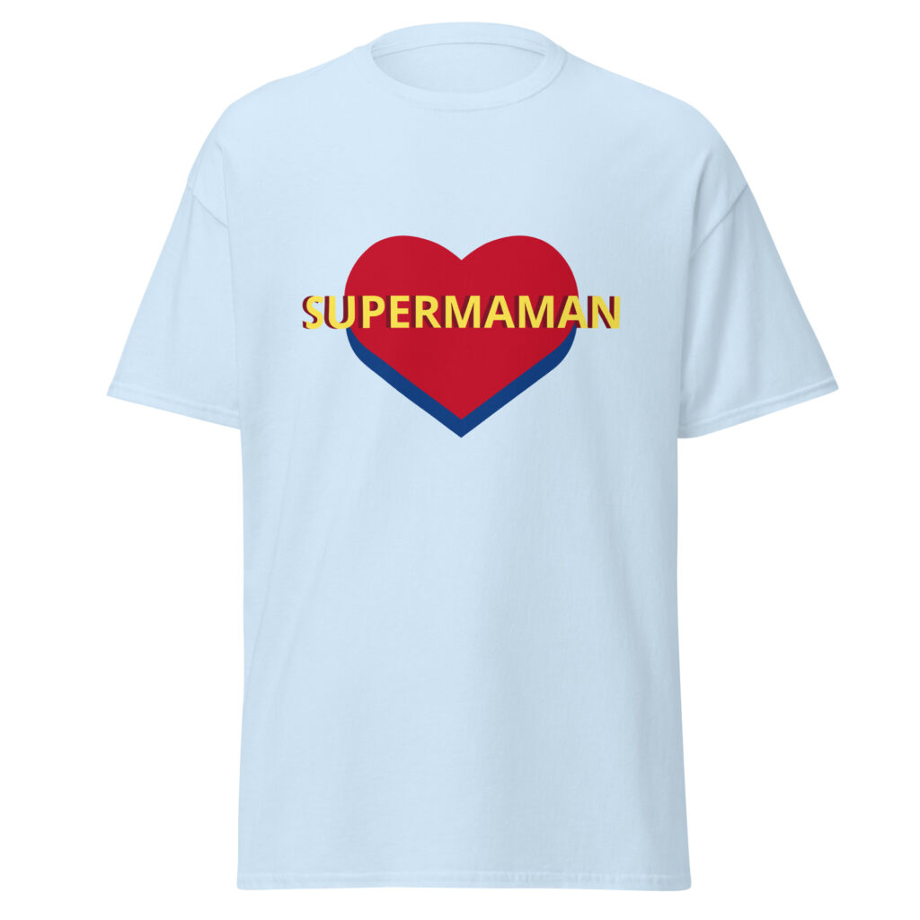 T-shirt SUPERMAMAN — Bleu Clair, face