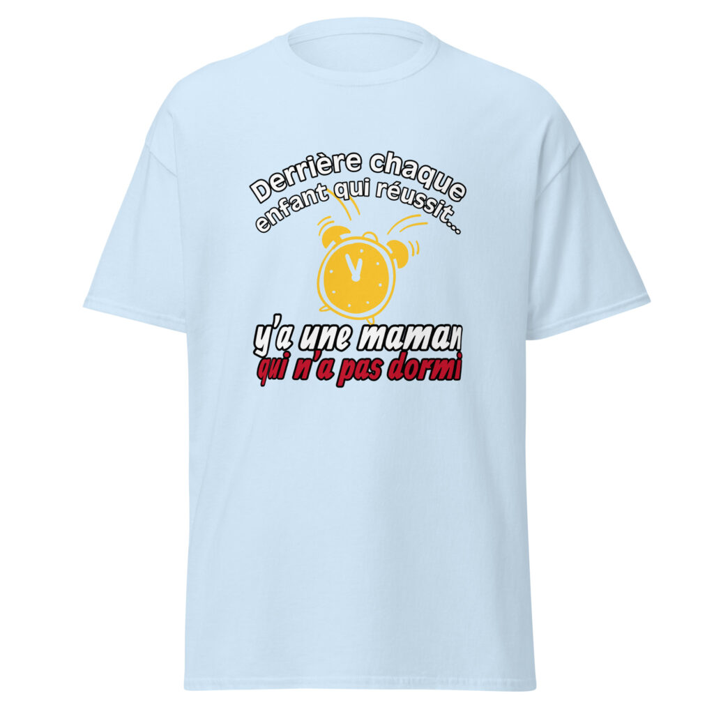 T-shirt derrière chaque enfant qui réussit — Bleu Clair, face