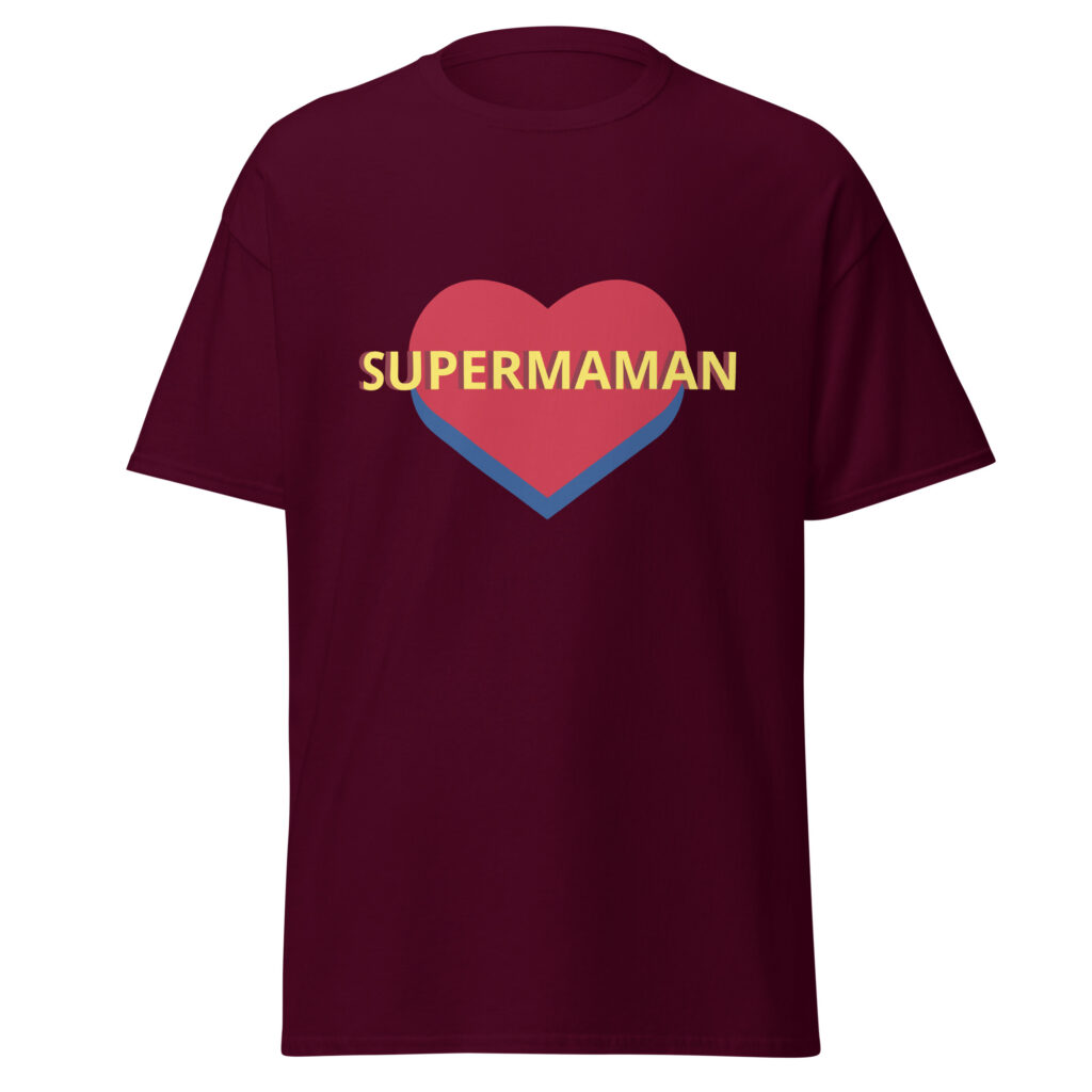 T-shirt SUPERMAMAN — Bordeaux, face