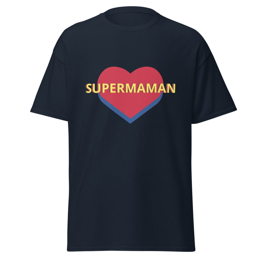 T-shirt SUPERMAMAN — Bleu Marine, face