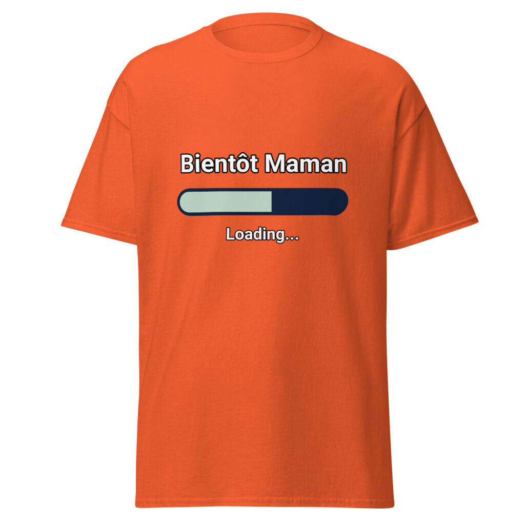 T-shirt Bientôt Maman — Orange, face