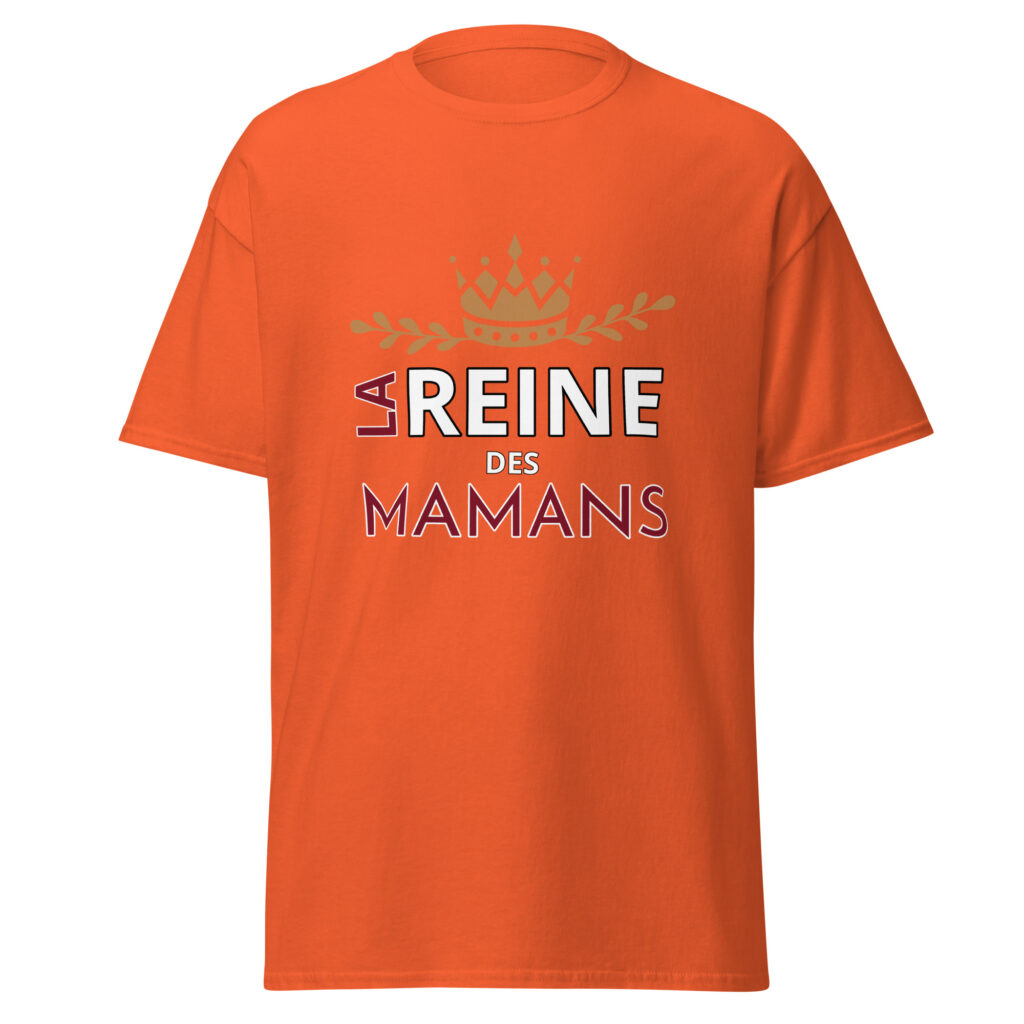 T-shirt la reine des mamans — Orange, face