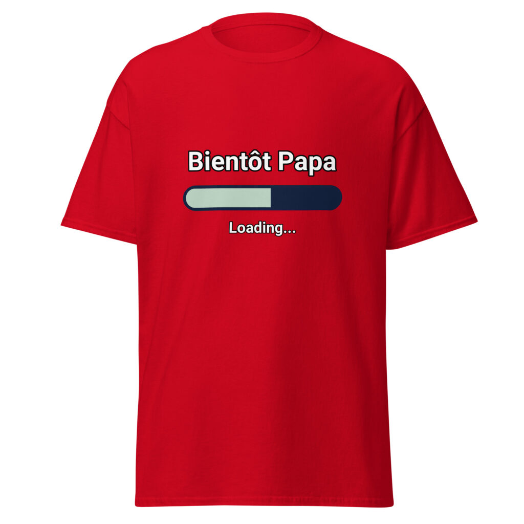 T-shirt Bientôt Papa — Rouge, face