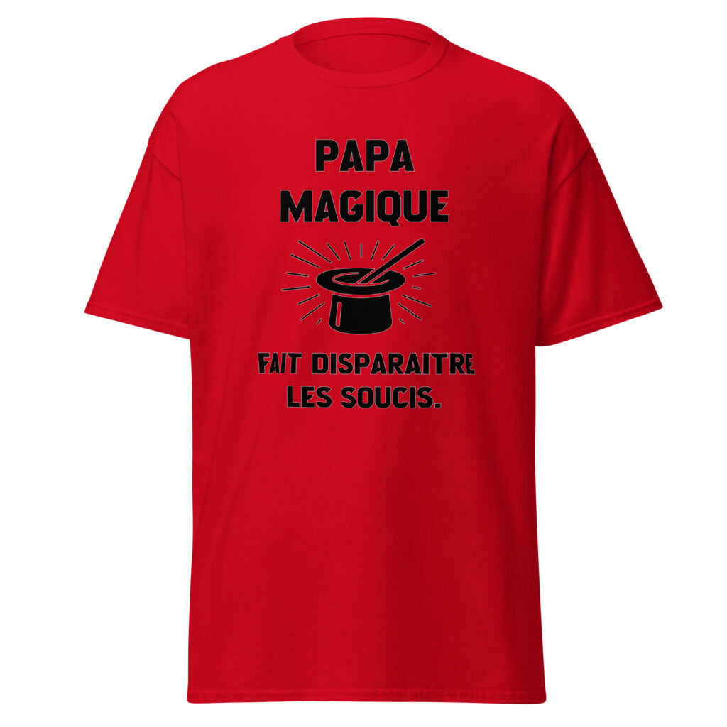 T-shirt papa magique — Rouge, face