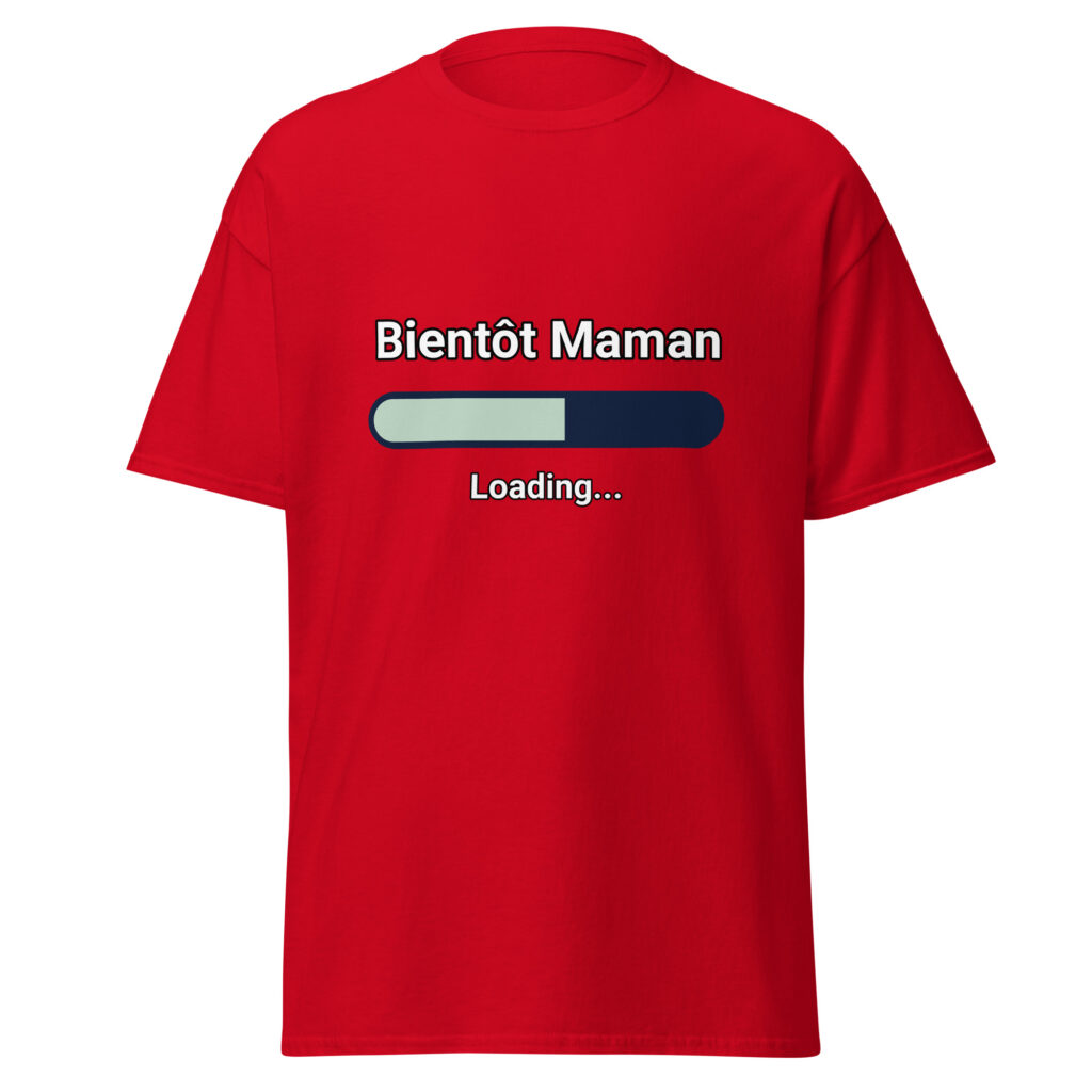 T-shirt Bientôt Maman — Rouge, face