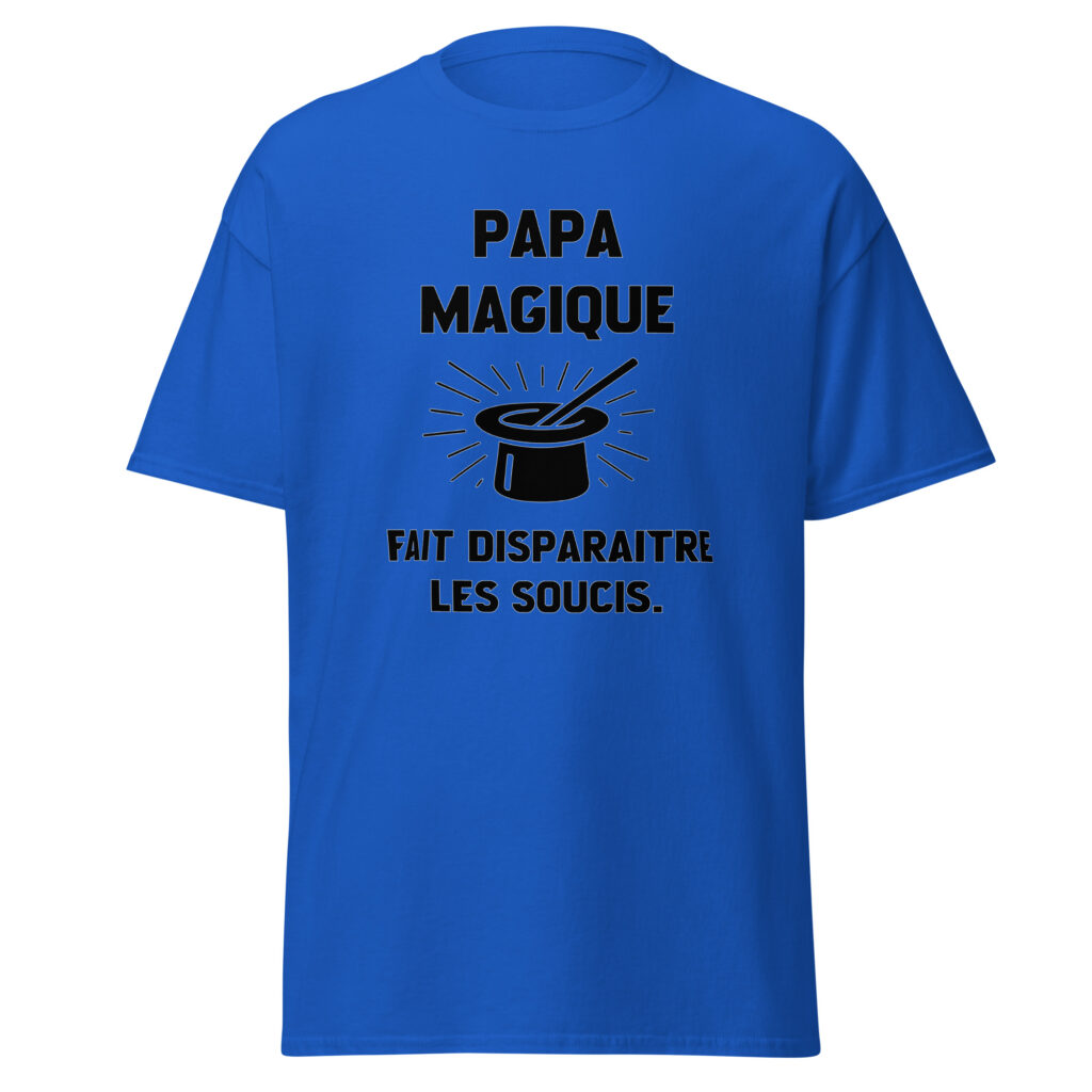 T-shirt papa magique — Bleu Roi, face