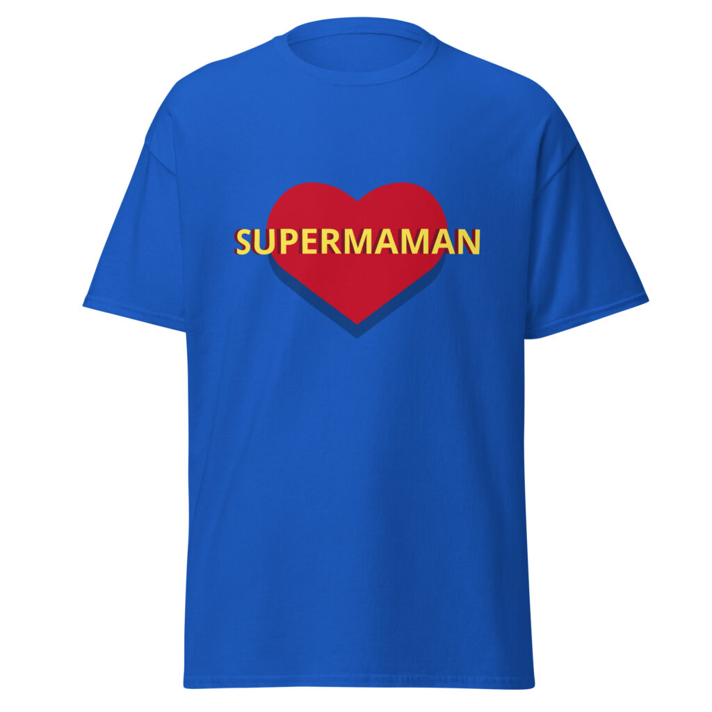 T-shirt SUPERMAMAN — Bleu Roi, face