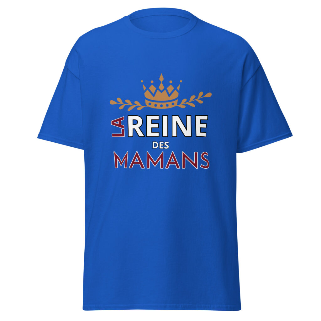 T-shirt la reine des mamans — Bleu Roi, face