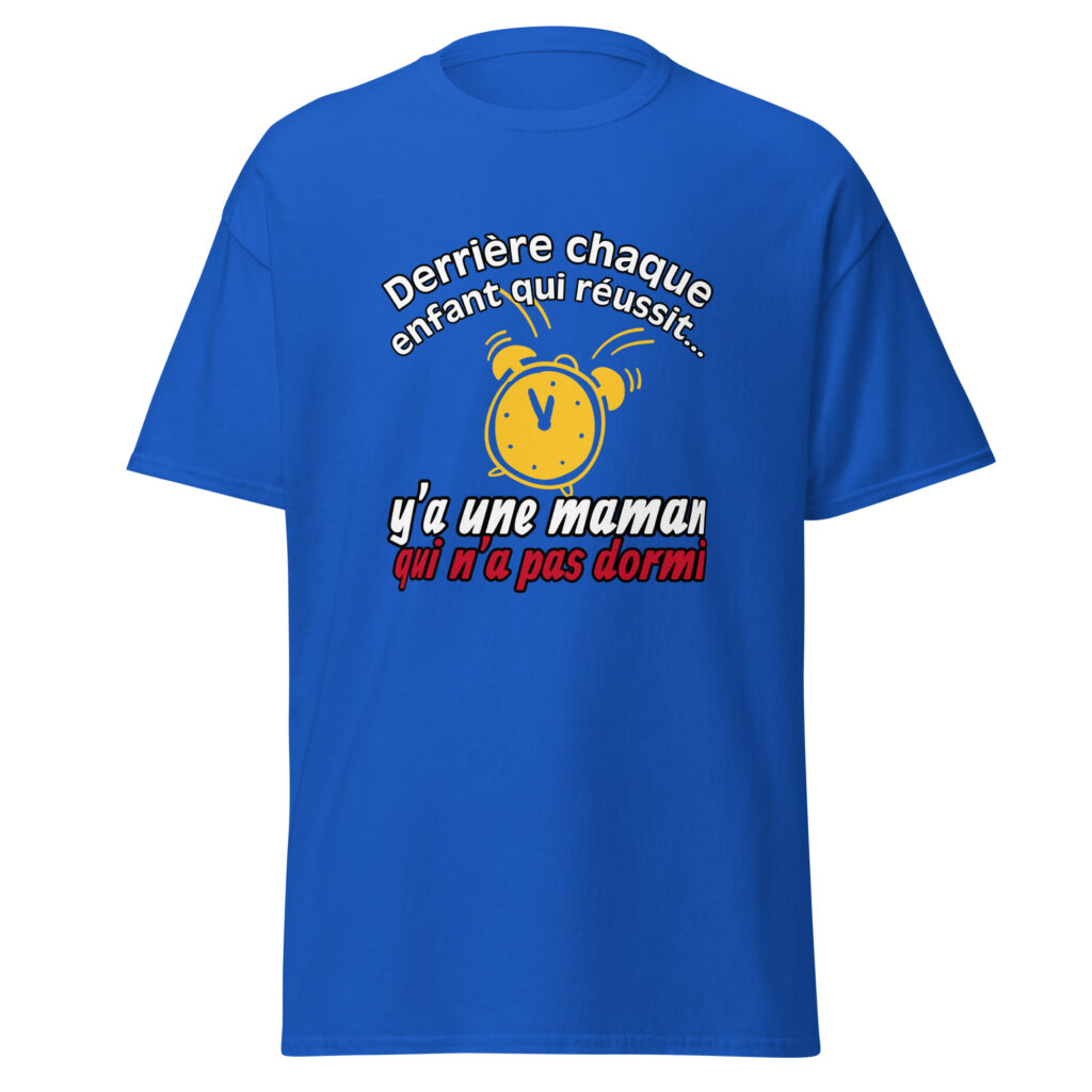 T-shirt derrière chaque enfant qui réussit — Bleu Roi, face