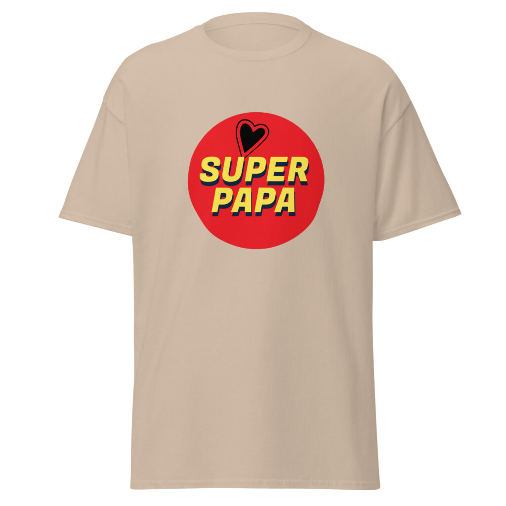 T-shirt super papa — Sable, face