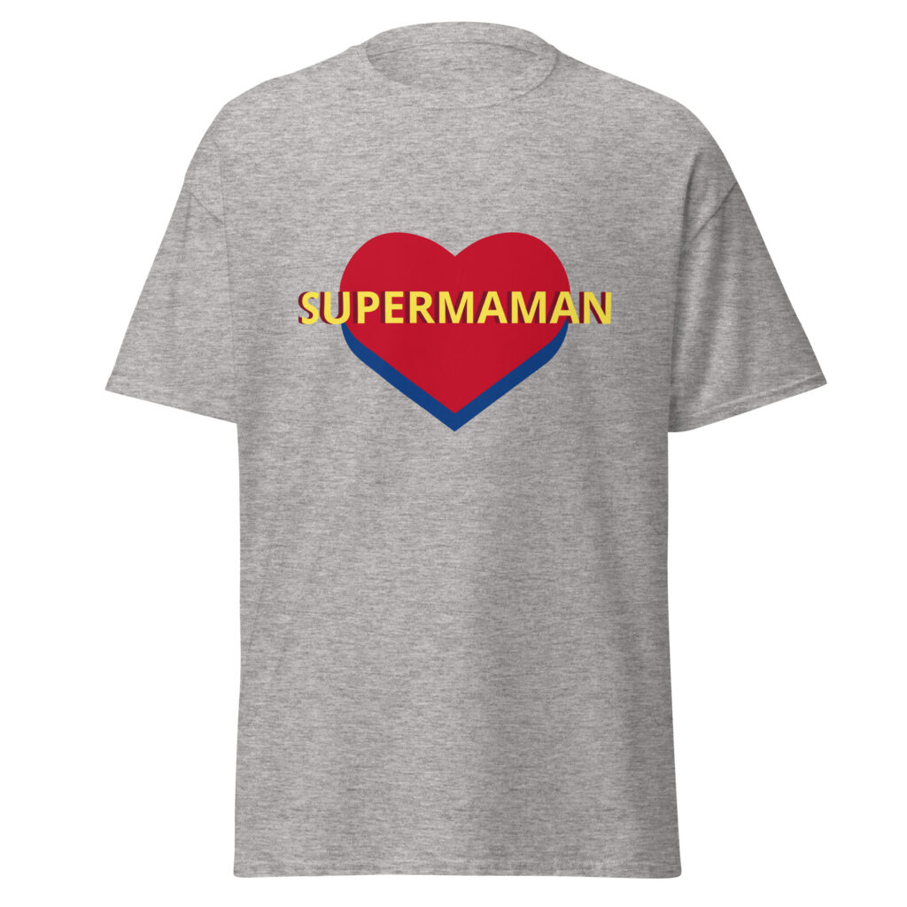 T-shirt SUPERMAMAN — Gris Sport, face