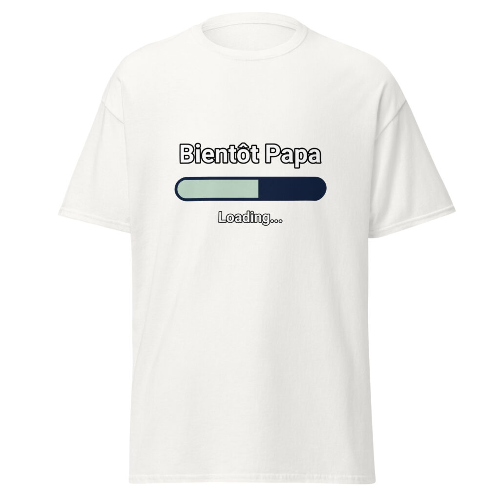 T-shirt Bientôt Papa — Blanc, face