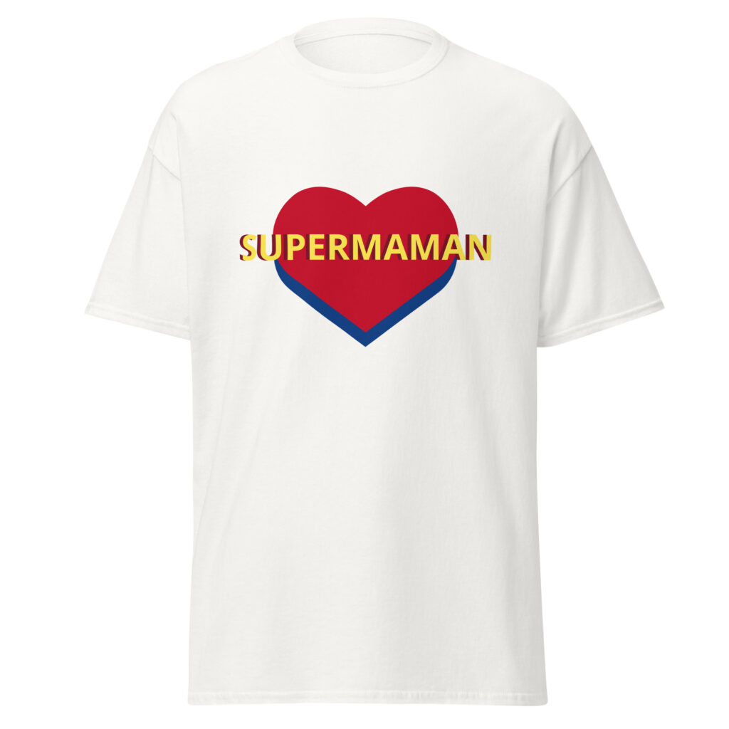 T-shirt SUPERMAMAN — Blanc, face