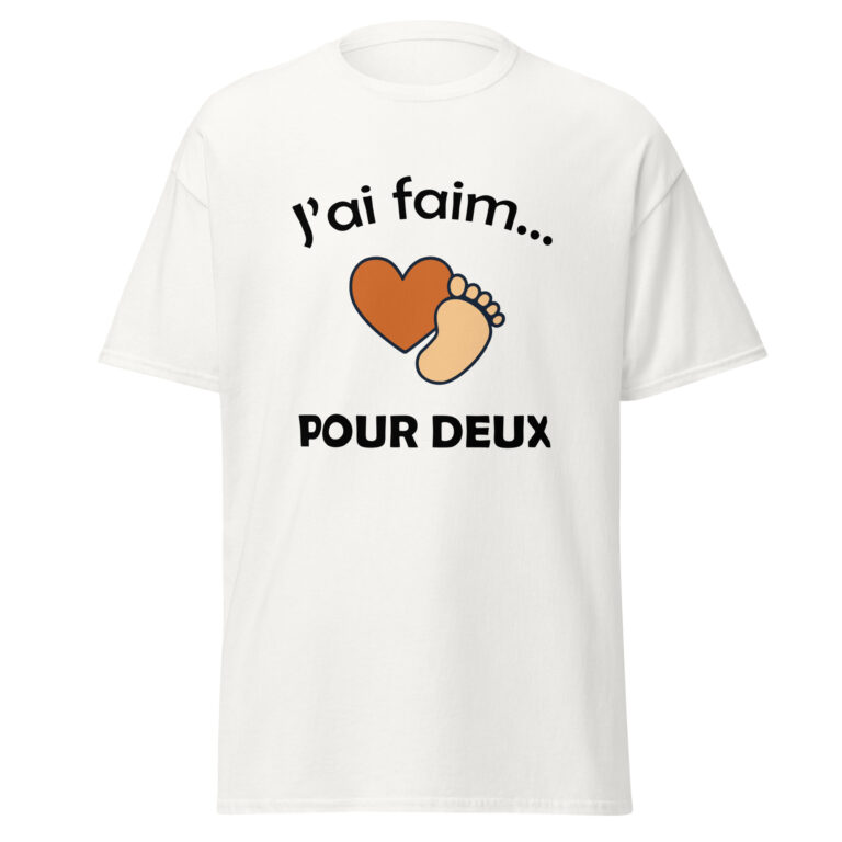 T-shirt naissance j'ai faim pour deux — t-shirt unisexe imprimé