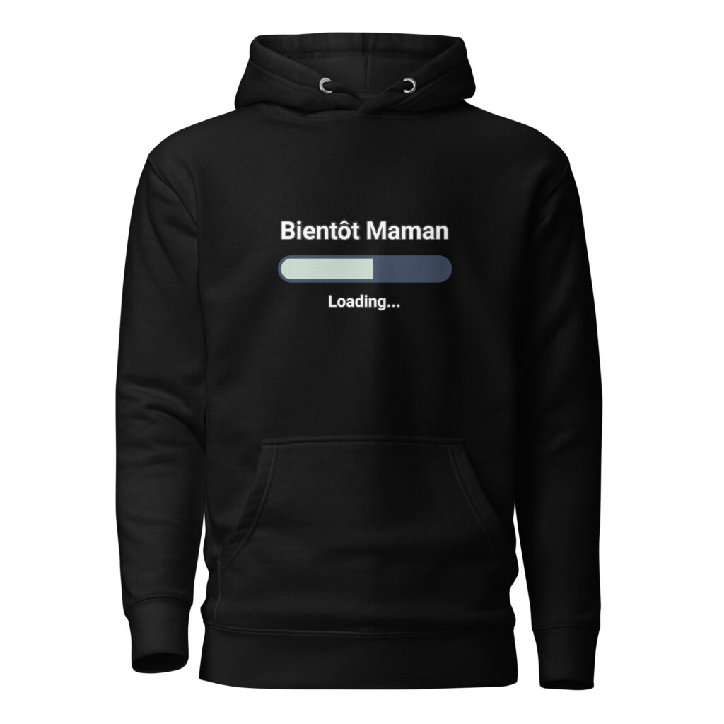Sweat à Capuche bientôt maman — Noir, face