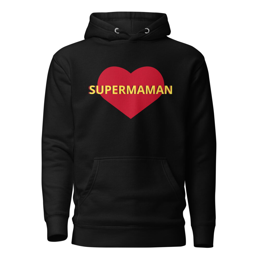 Sweat à Capuche supermaman — Noir, face
