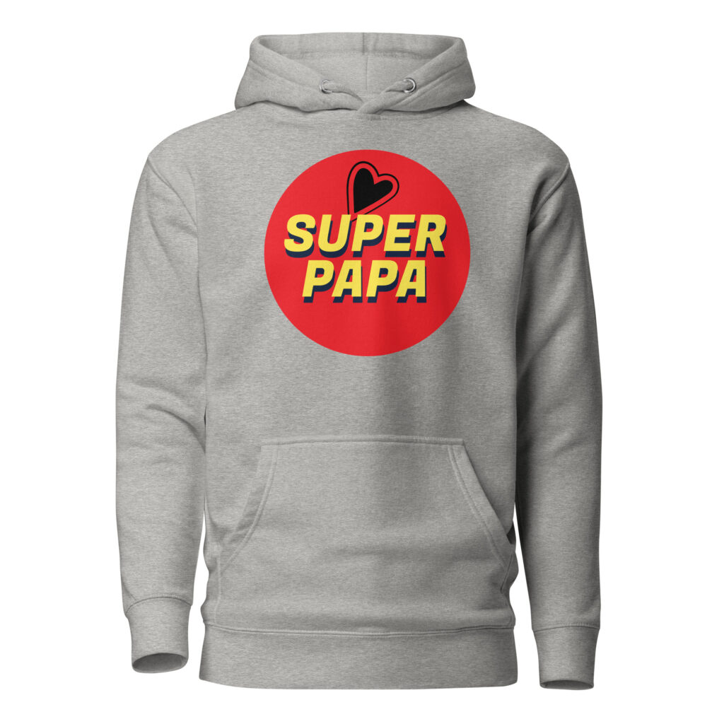 Sweat à Capuche super papa — Carbon Grey, face