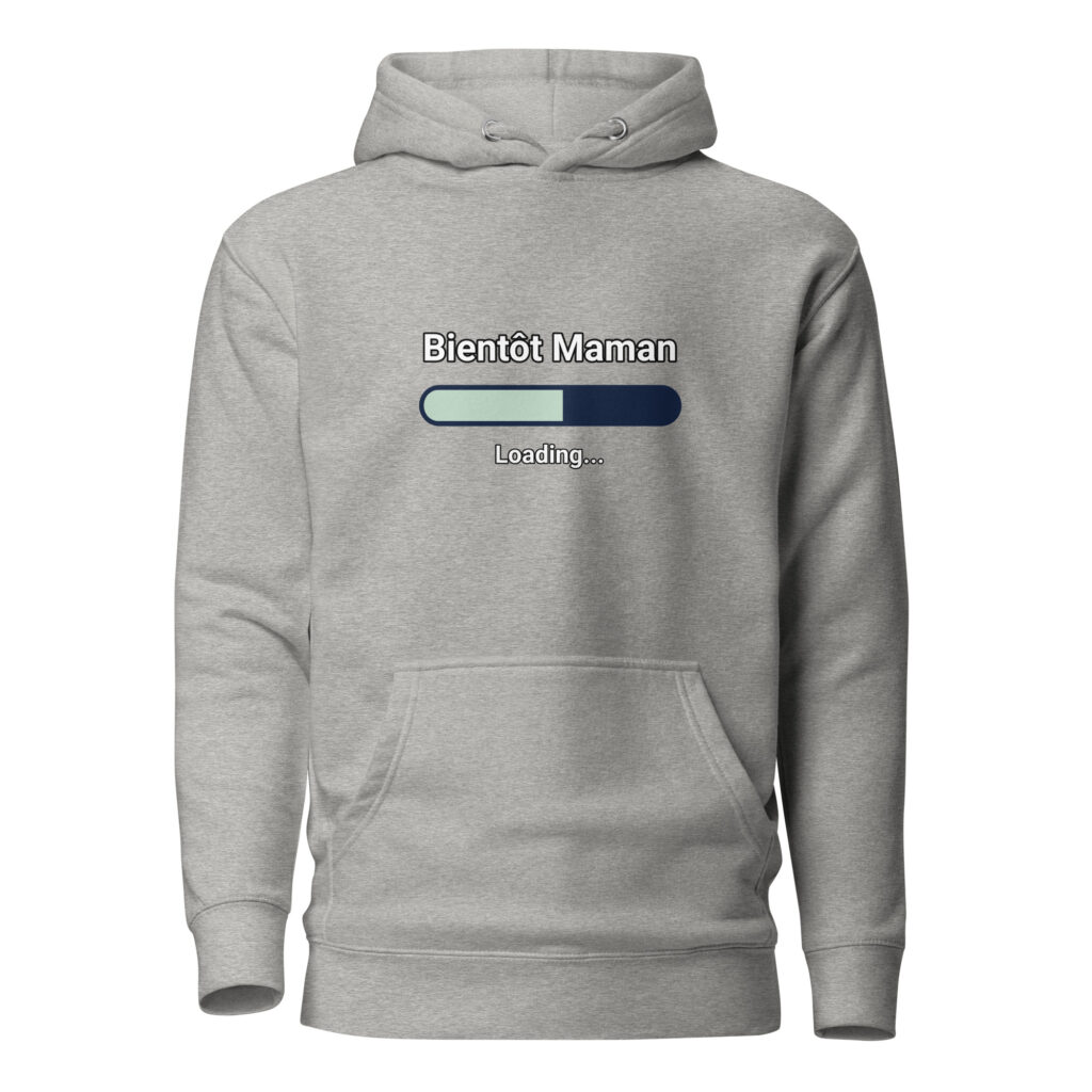 Sweat à Capuche bientôt maman — Carbon Grey, face