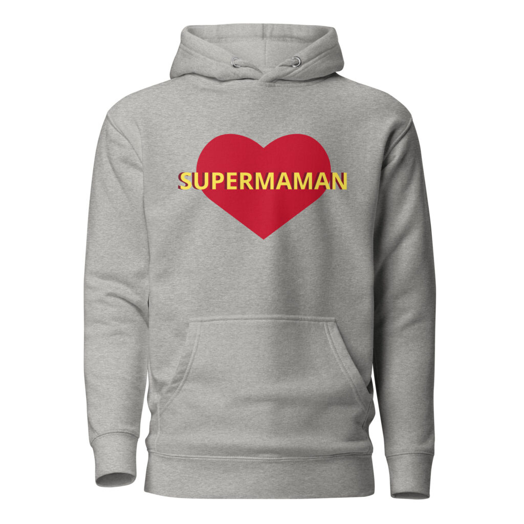 Sweat à Capuche supermaman — Carbon Grey, face