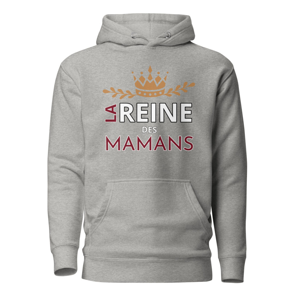Sweat à Capuche la reine des mamans — Carbon Grey, face