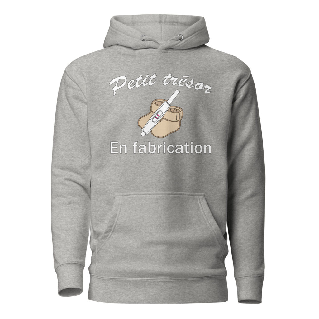 Sweat à Capuche Petit trésor en fabrication — Carbon Grey, face