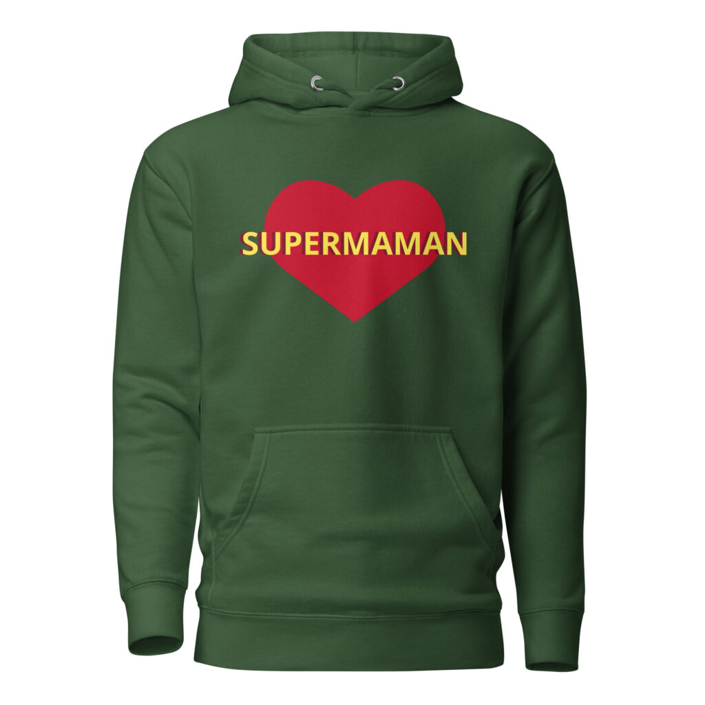 Sweat à Capuche supermaman — Vert Forêt, face