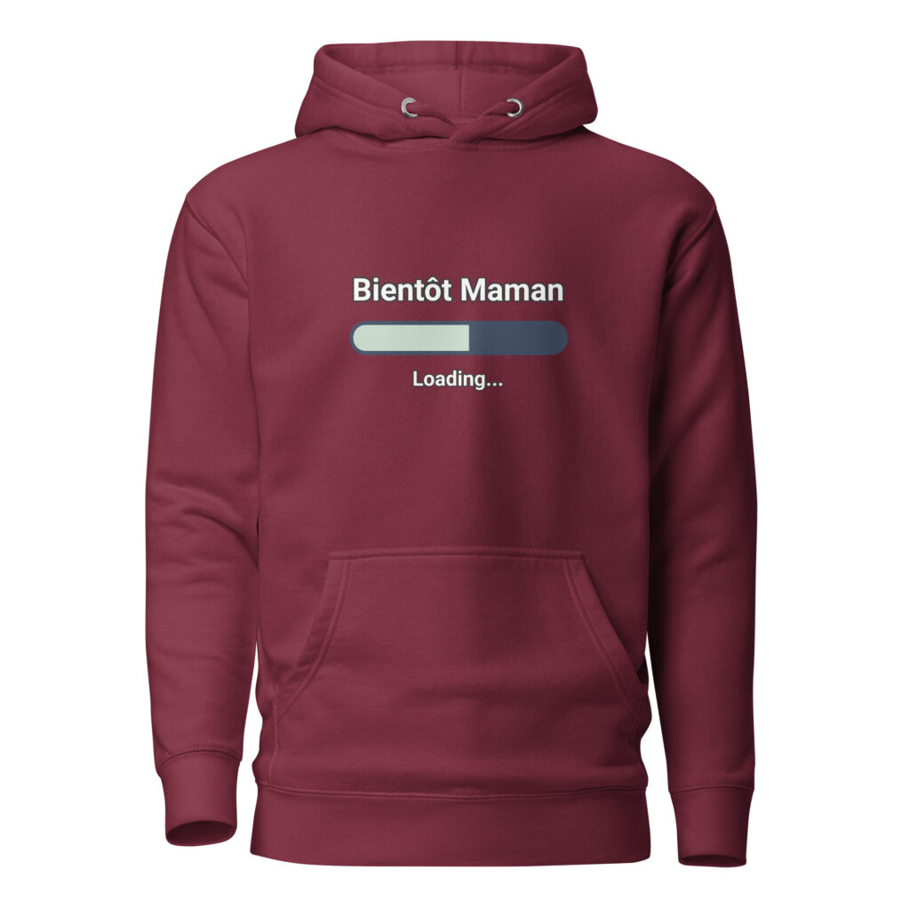 Sweat à Capuche bientôt maman — Bordeaux, face