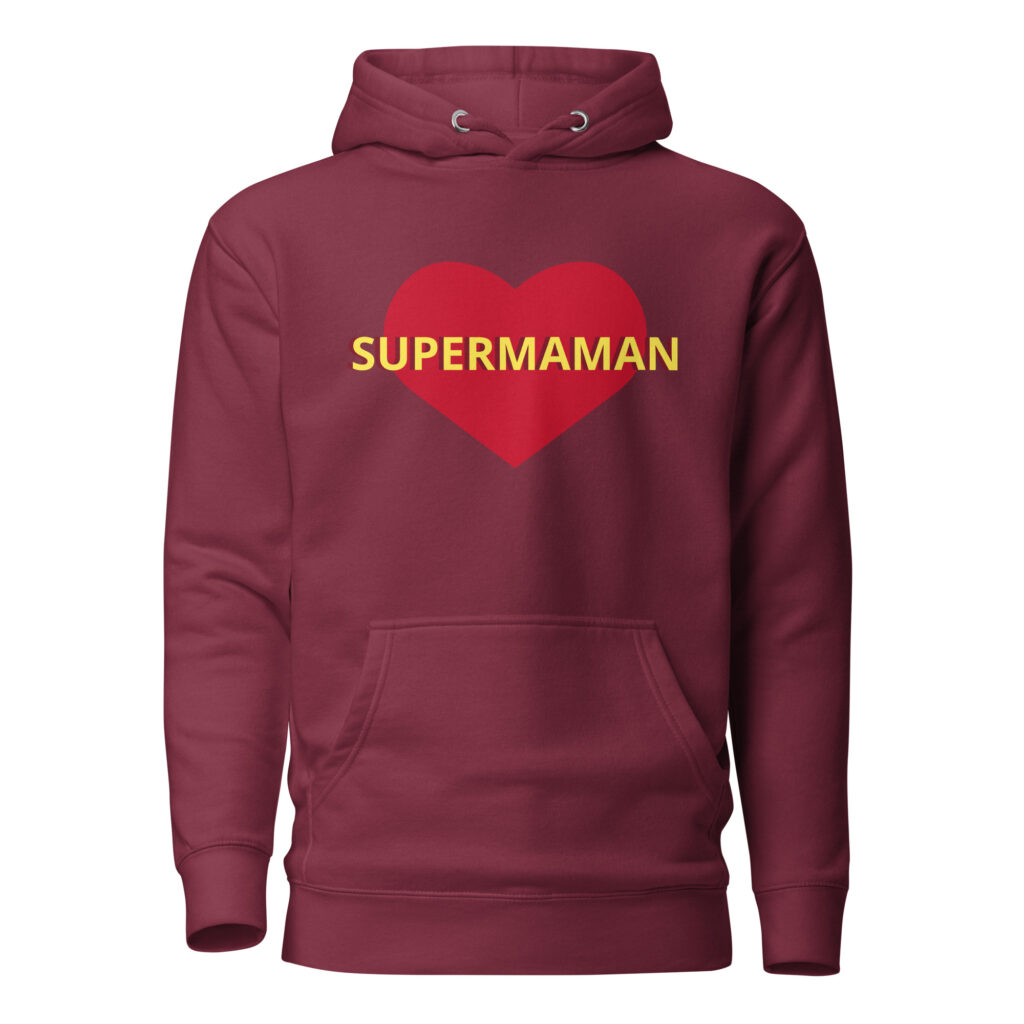 Sweat à Capuche supermaman — Bordeaux, face