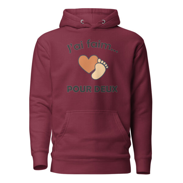 Sweat à Capuche naissance j'ai faim pour deux – Image 6