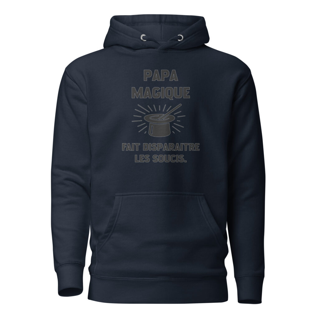 Sweat à Capuche Papa magique — Navy Blazer, face
