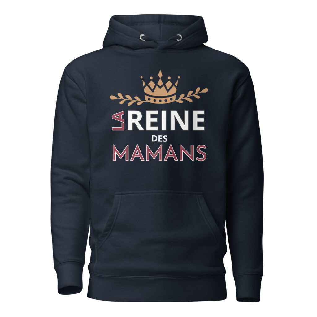 Sweat à Capuche la reine des mamans — Navy Blazer, face
