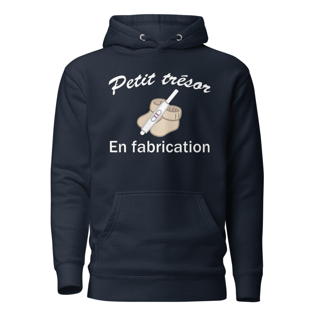 Sweat à Capuche Petit trésor en fabrication — Navy Blazer, face