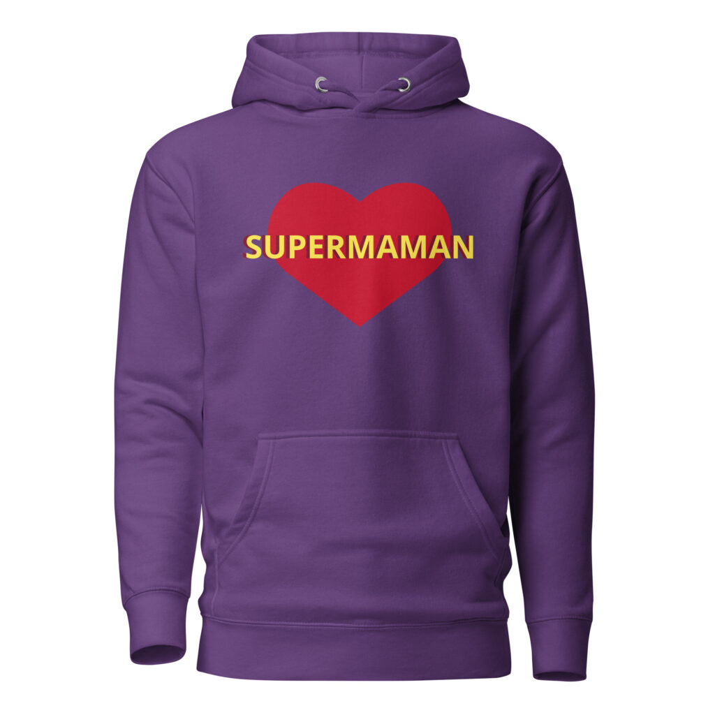 Sweat à Capuche supermaman — Violet, face